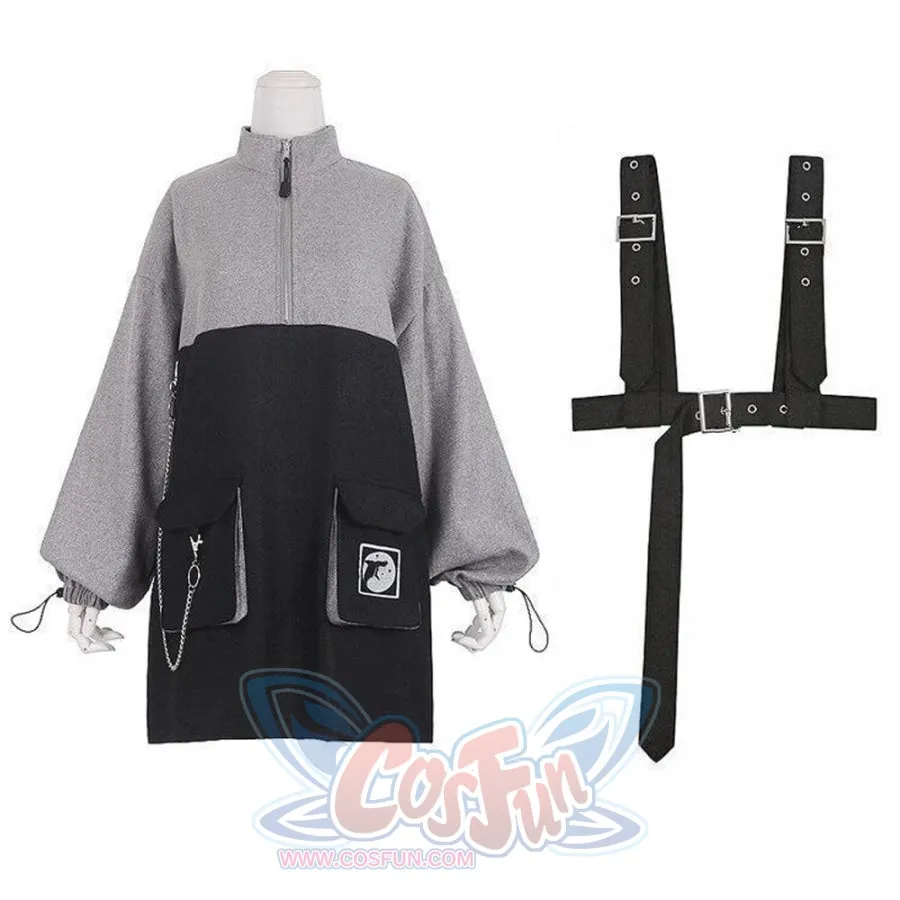 2021 Retro Vintage Women Gothic Girls Punk Mini Dress High Waist  Suspender Skirt J30088