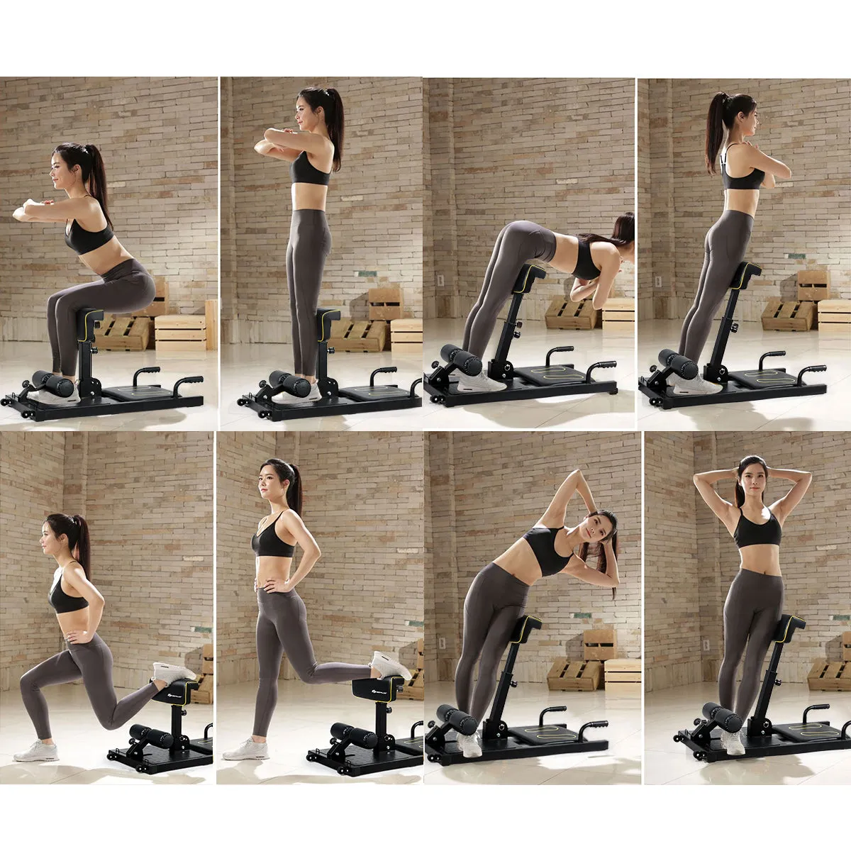 8-in-1 Multifunction Squat Machine Home Gym Fitness Ab Trainer