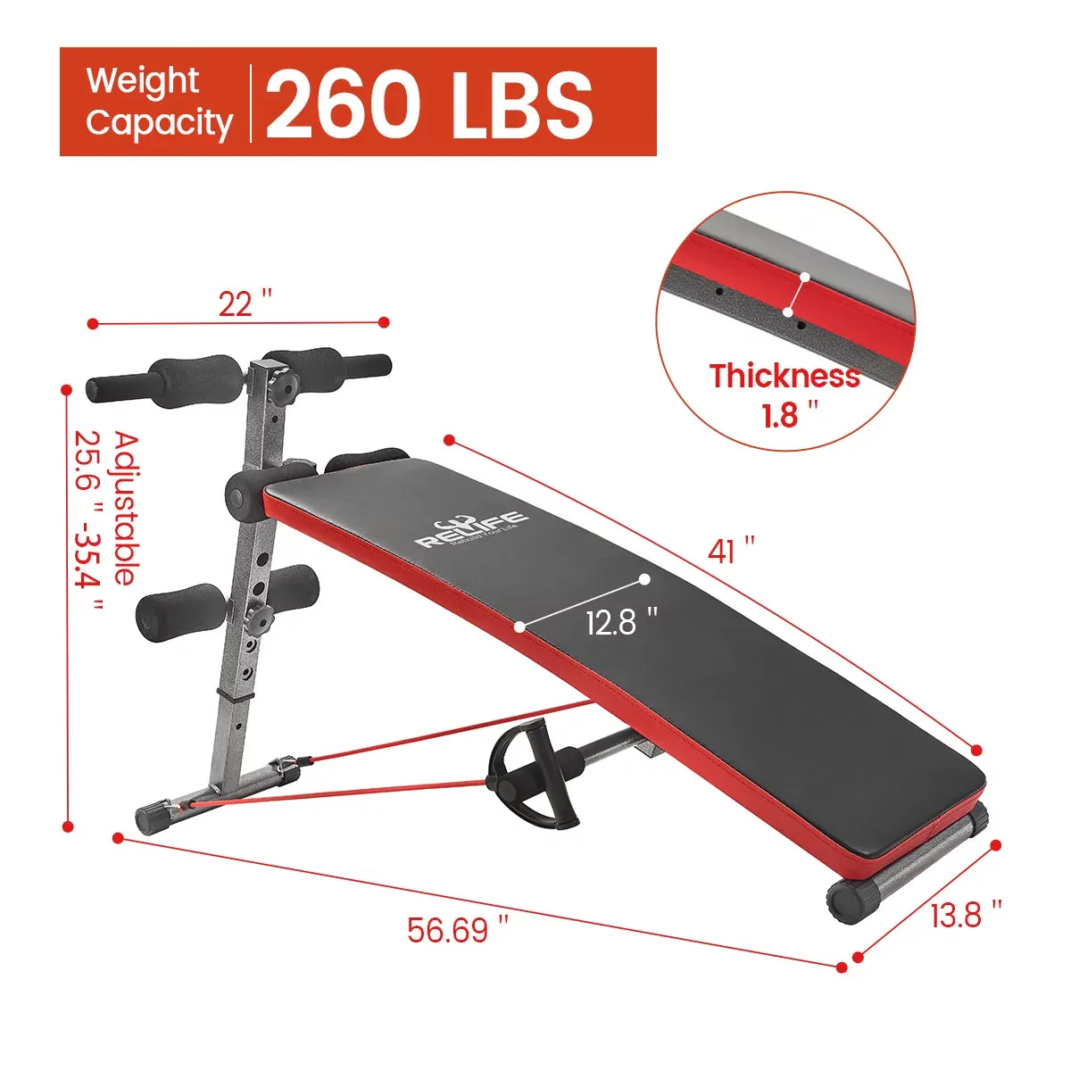 Adjustable Ab Workout Bench & Sit Up Bench