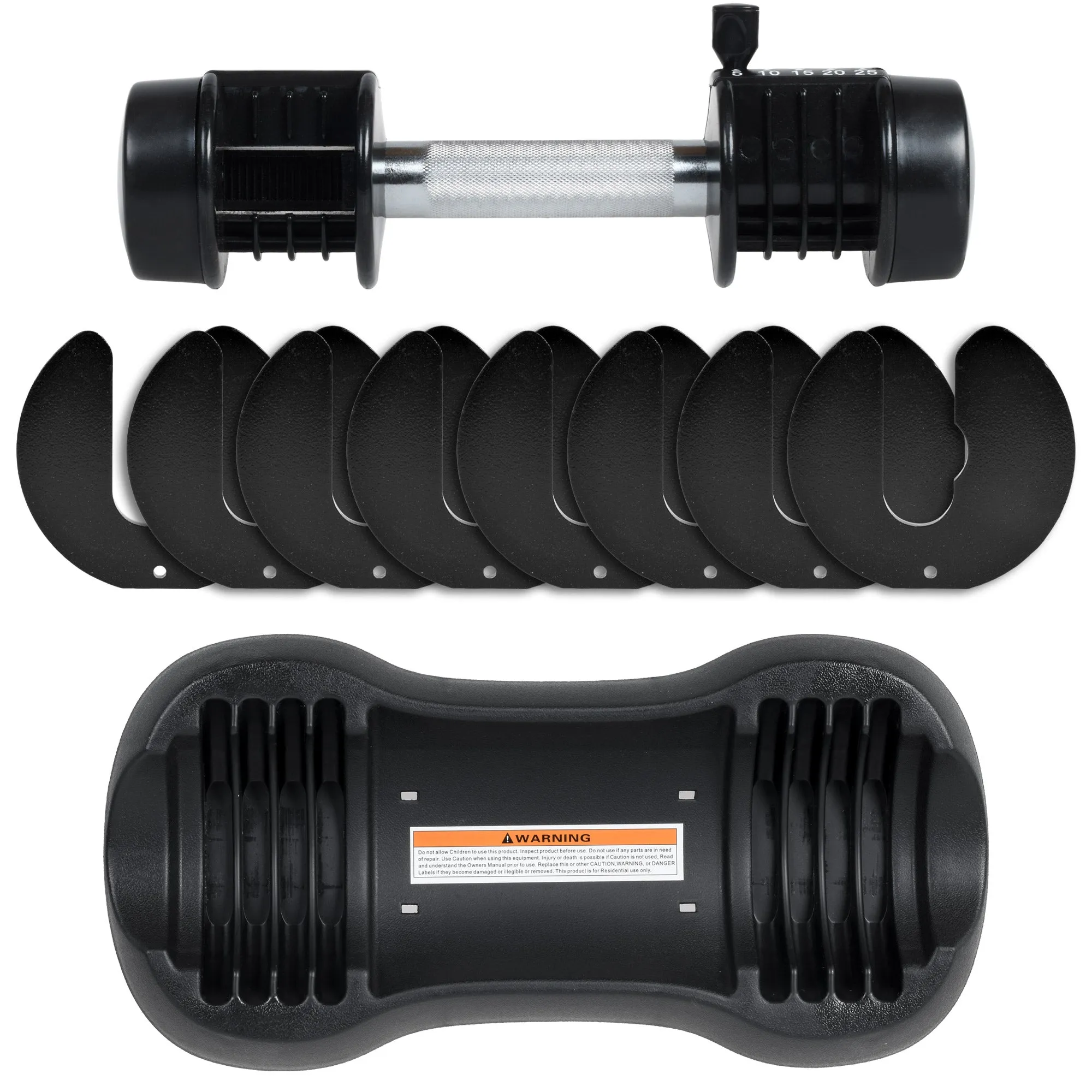 Adjustable Dumbbell Set of 2 for Home Gym Exercise Equipment 25 lbs