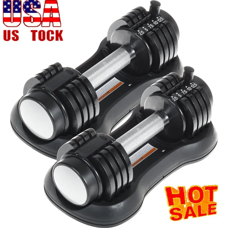 Adjustable Dumbbell Set of 2 for Home Gym Exercise Equipment 25 lbs