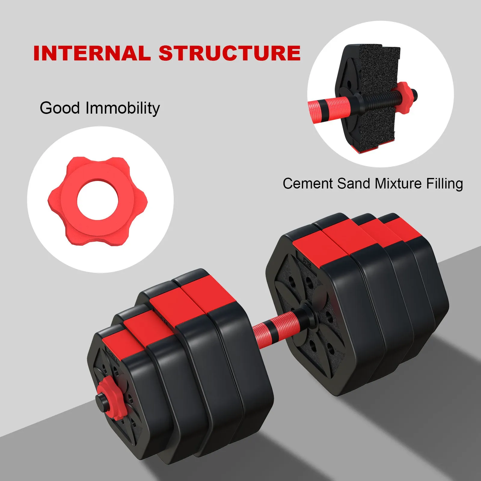 Adjustable Dumbbell Weight Set, Gym Workout with Connecting Rod