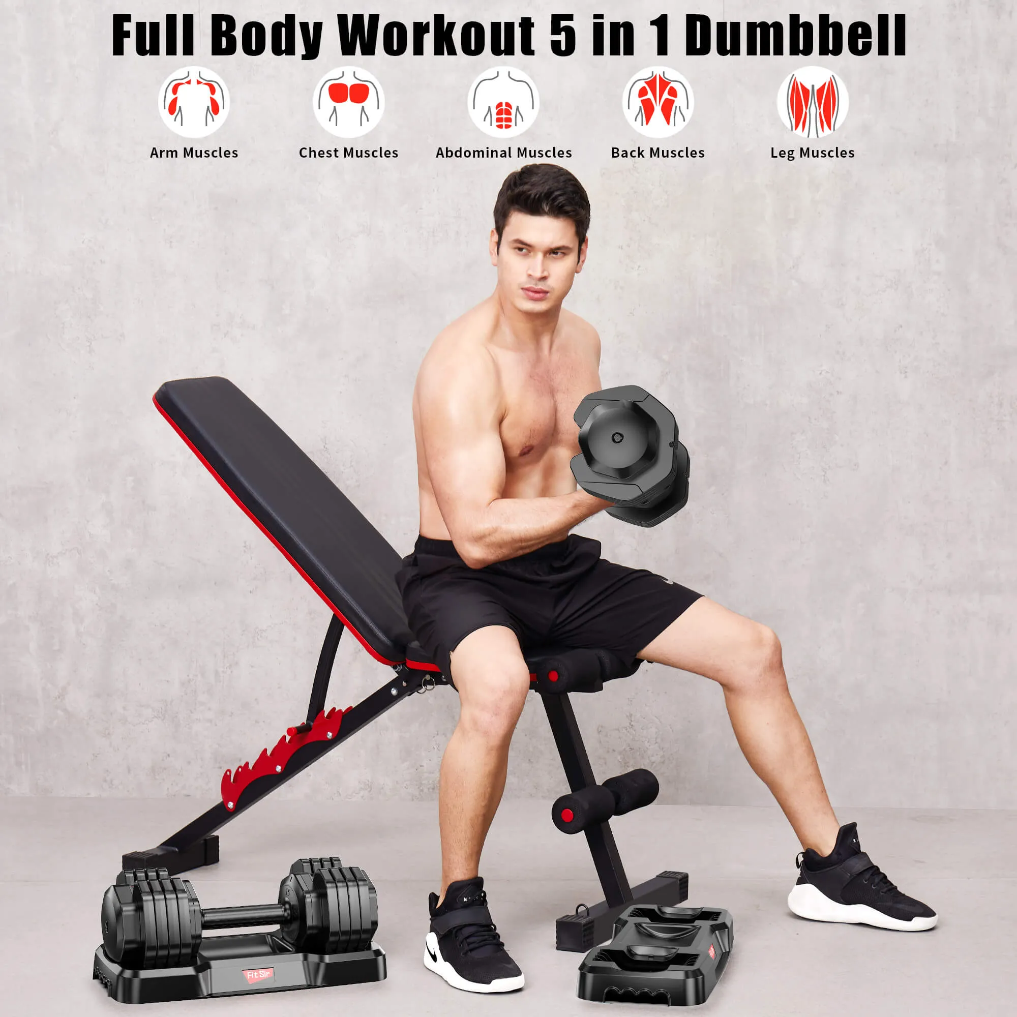 Adjustable Dumbbells Fast Weight Fitness