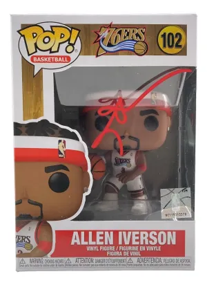 Allen Iverson Signed Philadelphia 76ers Funko Pop #102 JSA ITP