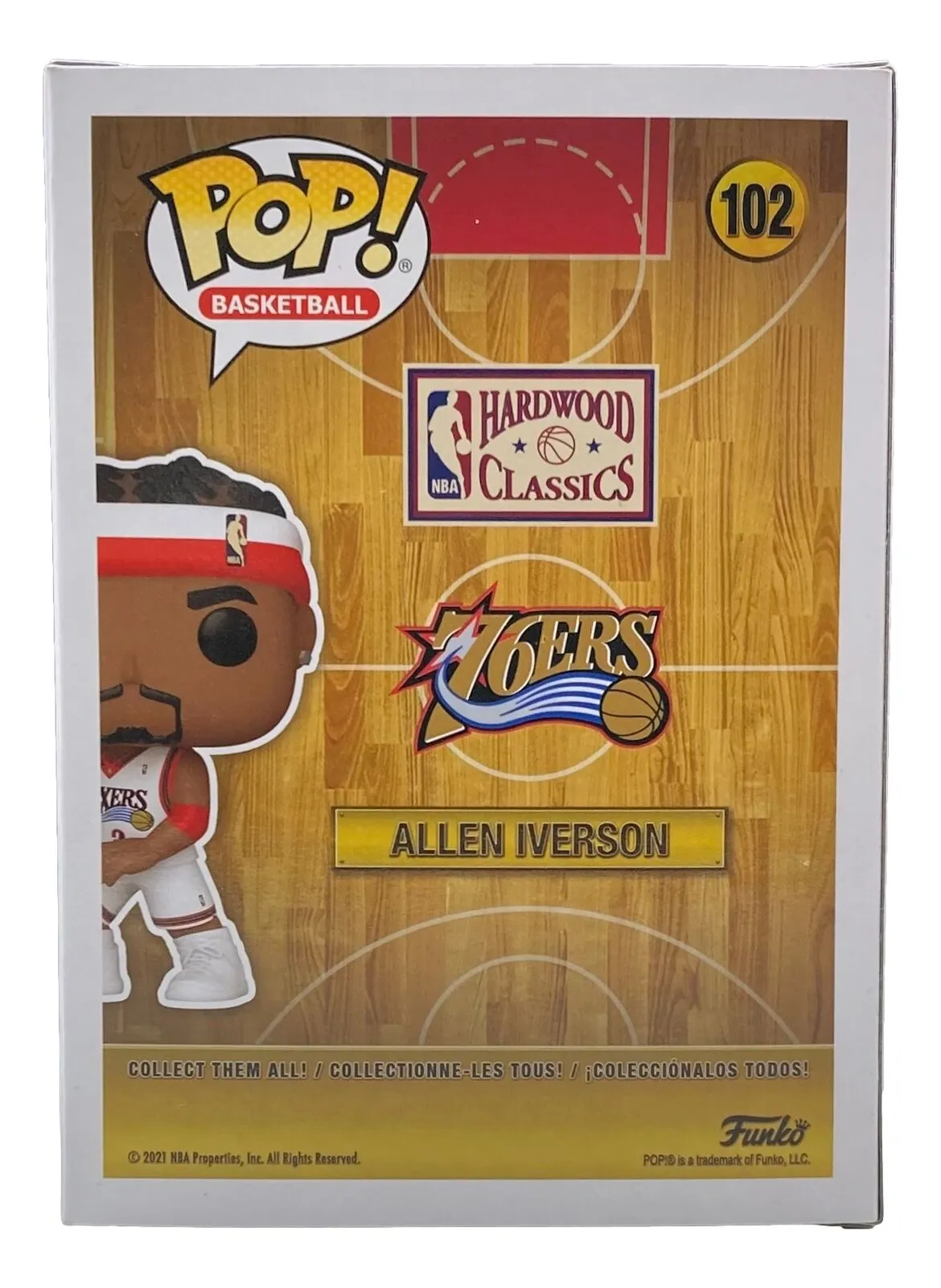 Allen Iverson Signed Philadelphia 76ers Funko Pop #102 JSA ITP