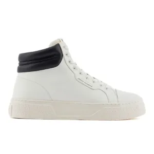 ARMANI EXCHANGE Leather Contrasting Profile Sneakers XUZ057-WHT