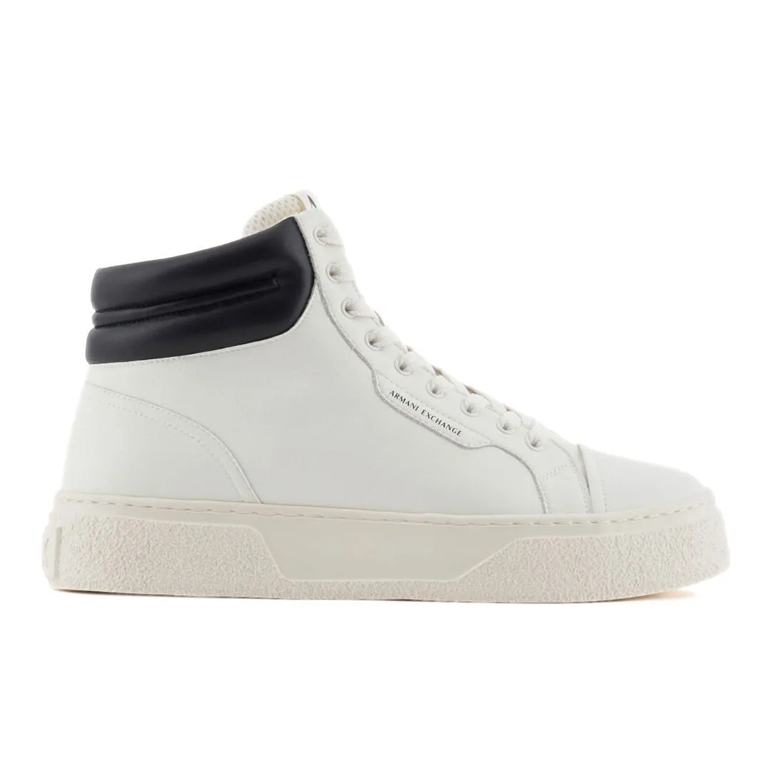 ARMANI EXCHANGE Leather Contrasting Profile Sneakers XUZ057-WHT