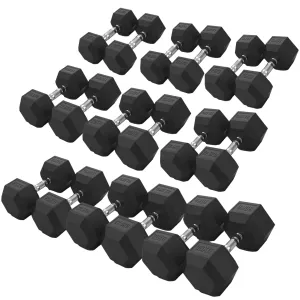 ARROW® 10-30kg Rubber Hex Dumbbell Package (9 Pair)