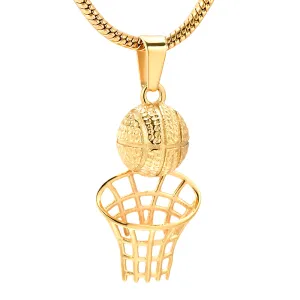 Basketball Cremation Urn Necklace