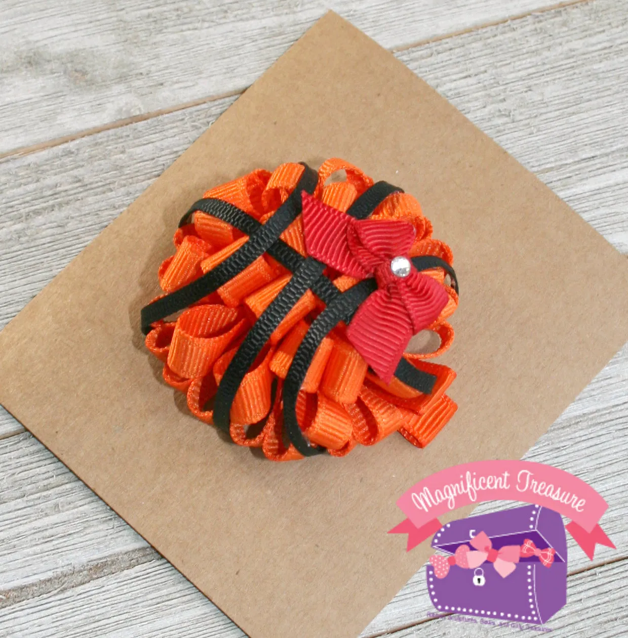 Basketball Puff Hair Bow - Your Team Color