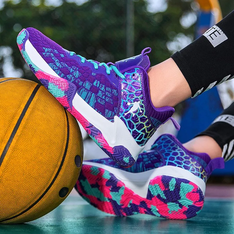 Basketball Shoes Breathable Cushioning Non-Slip Outdoor Sports Shoes Gym Training Athletic Basketball Sneakers Women