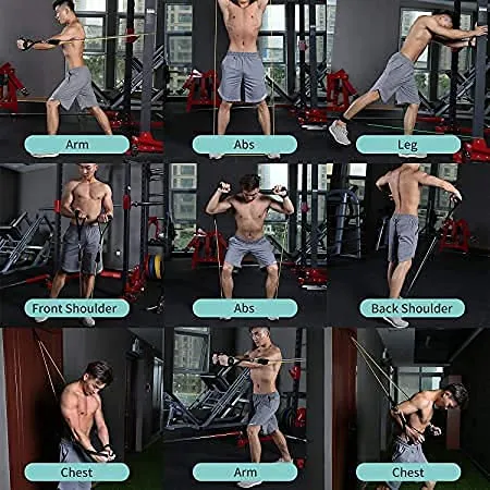 BLUMORA Exercise Bands Resistance Bands Set for Workingout Door Fitness Gym Resistance Bands Kit for Men Women Streching Rubber Bands (11PCS)