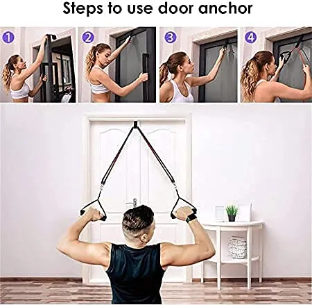 BLUMORA Exercise Bands Resistance Bands Set for Workingout Door Fitness Gym Resistance Bands Kit for Men Women Streching Rubber Bands (11PCS)