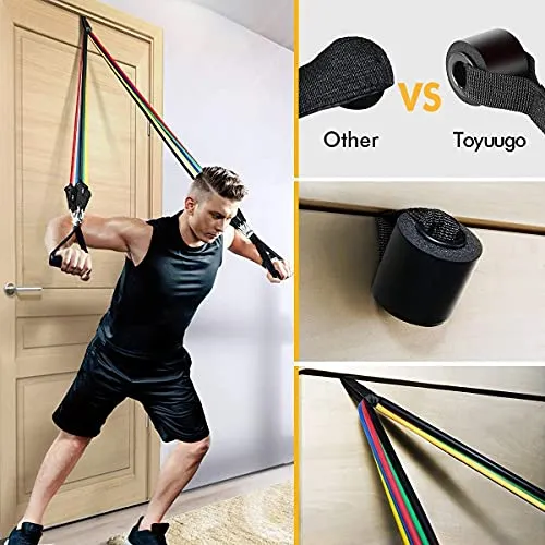 BLUMORA Exercise Bands Resistance Bands Set for Workingout Door Fitness Gym Resistance Bands Kit for Men Women Streching Rubber Bands (11PCS)