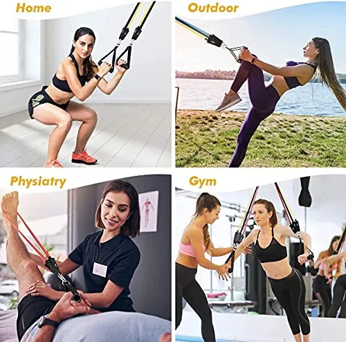 BLUMORA Exercise Bands Resistance Bands Set for Workingout Door Fitness Gym Resistance Bands Kit for Men Women Streching Rubber Bands (11PCS)