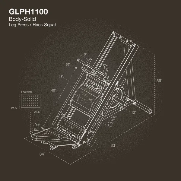 Body Solid GLPH1100 Leg Press/Hack Squat Machine