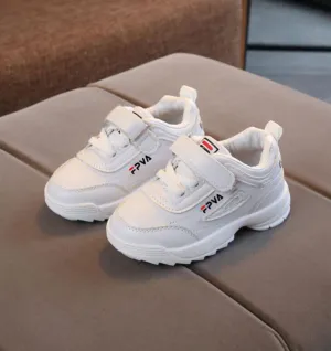 Boys Girls Fashion Sneakers Leather Trainers Sport Shoes Soft Running Shoes