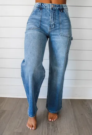 Brock Wide Leg Carpenter Jean • Medium Wash