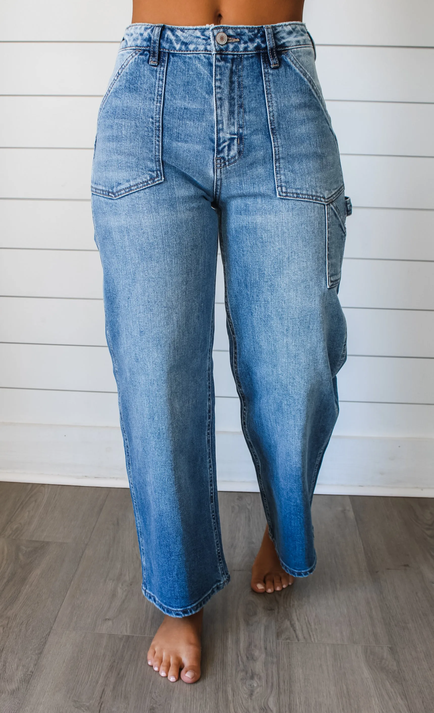 Brock Wide Leg Carpenter Jean • Medium Wash