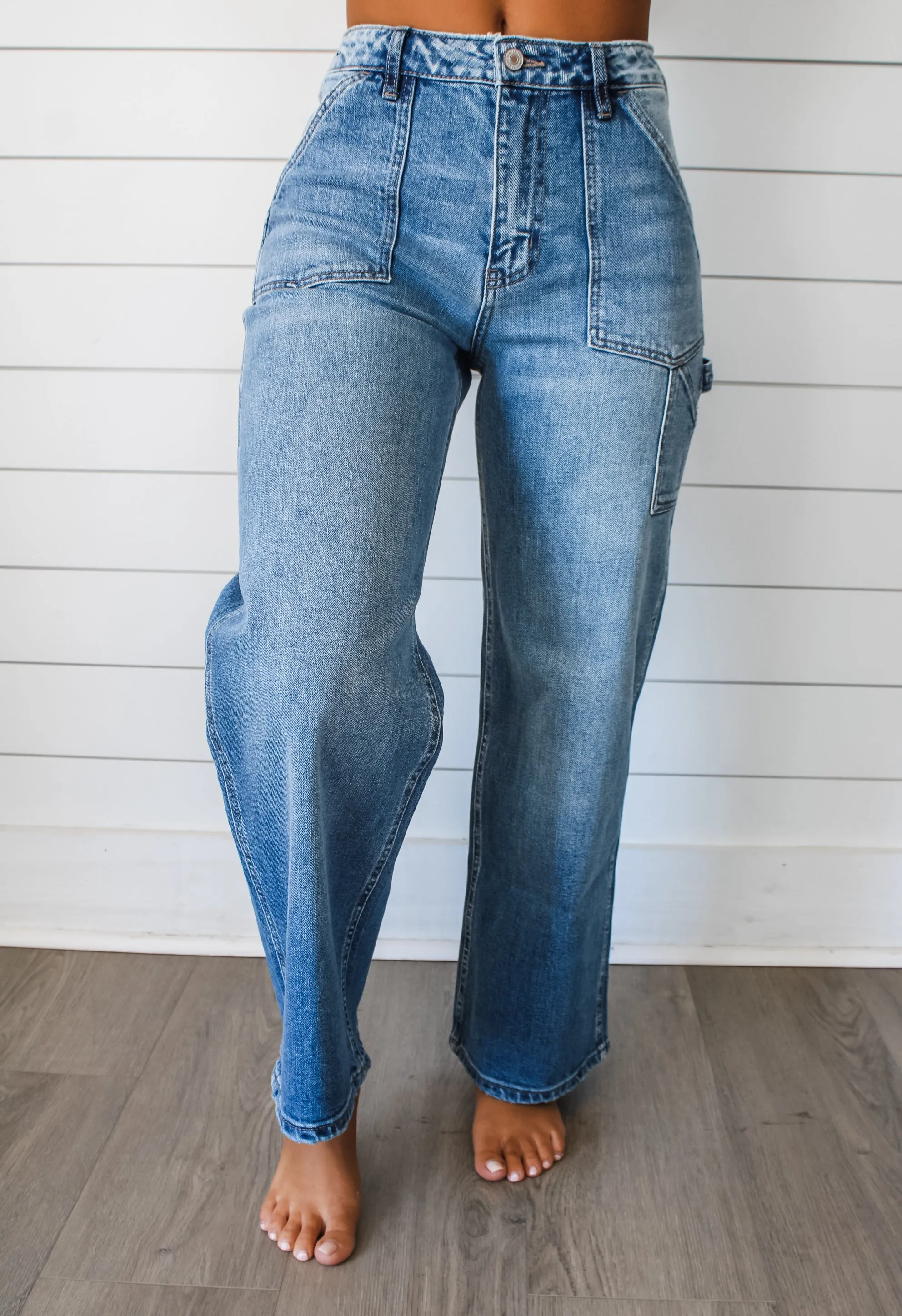 Brock Wide Leg Carpenter Jean • Medium Wash