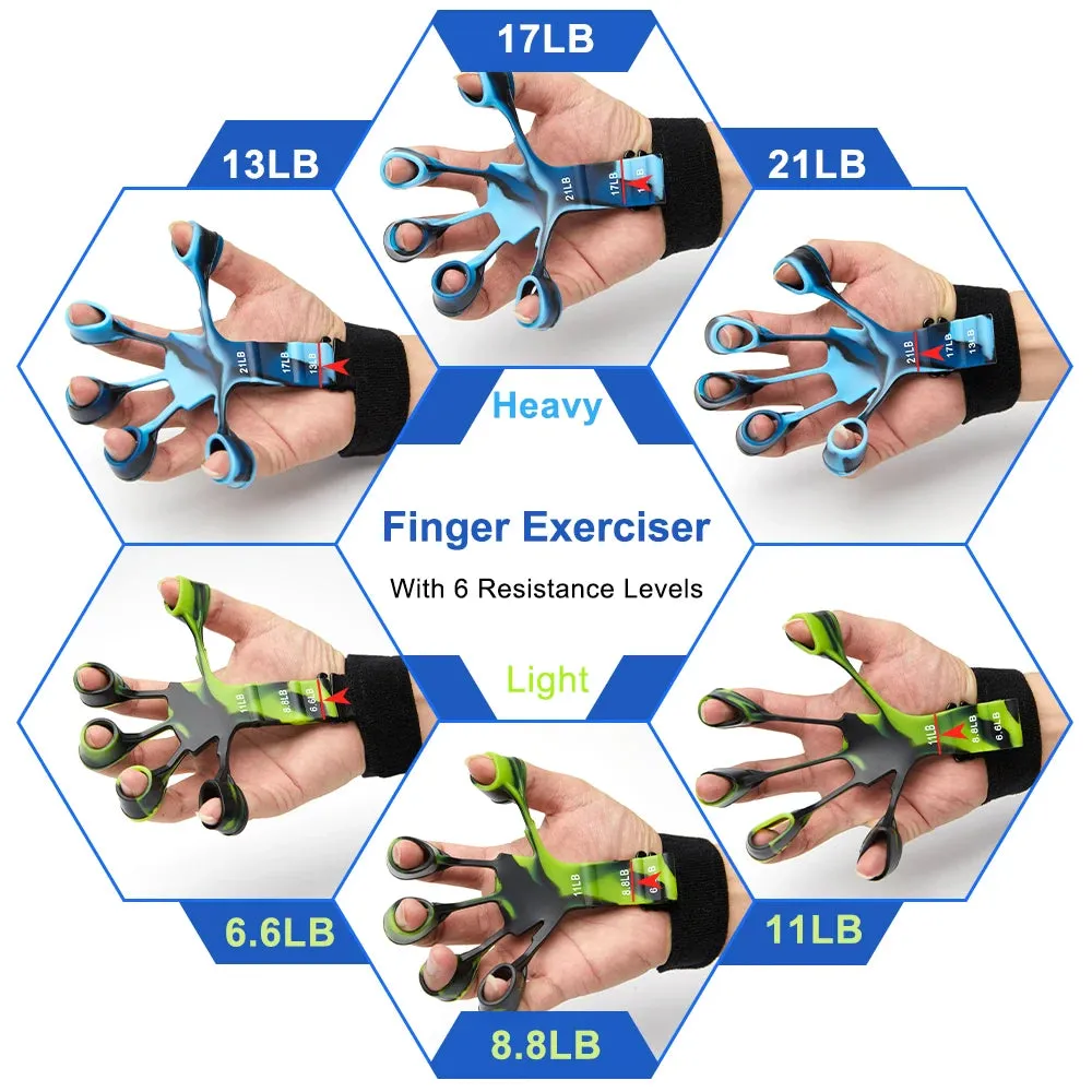 Build Finger Strength and Dexterity with our 6-Resistance Finger Gripper Exerciser - Ideal for Musicians and Athletes!