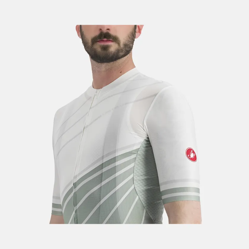 Castelli Speed Strada Men's Cycling Jersey -Ivory/Defender Green