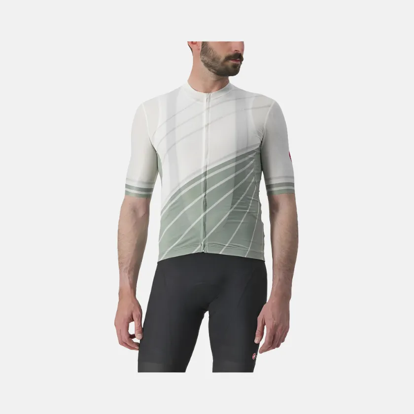 Castelli Speed Strada Men's Cycling Jersey -Ivory/Defender Green