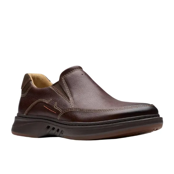 Clarks Men's Un Briley Step Leather Wide Mahogany