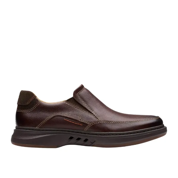 Clarks Men's Un Briley Step Leather Wide Mahogany