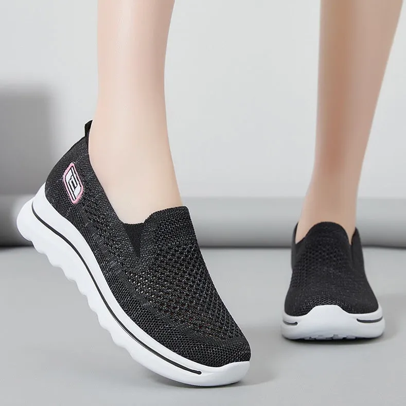 Classic Retro Style Slip-On Sneakers with Memory Foam Cushioning