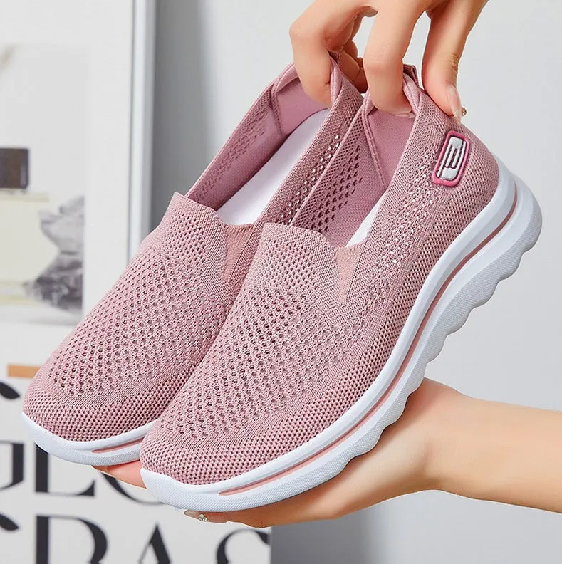 Classic Retro Style Slip-On Sneakers with Memory Foam Cushioning