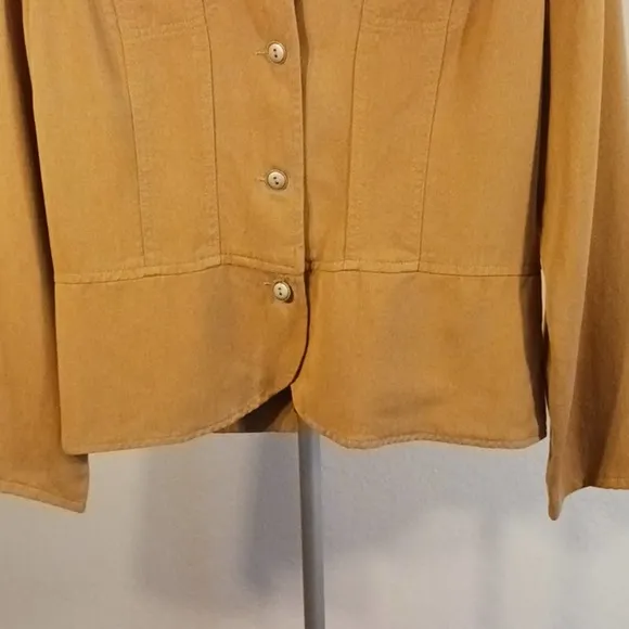 Coldwater Creek Jacket Sz S Mustard Yellow SPORTY Boho Bohemian Preppy Riding