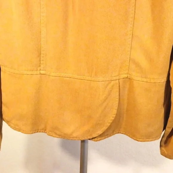 Coldwater Creek Jacket Sz S Mustard Yellow SPORTY Boho Bohemian Preppy Riding