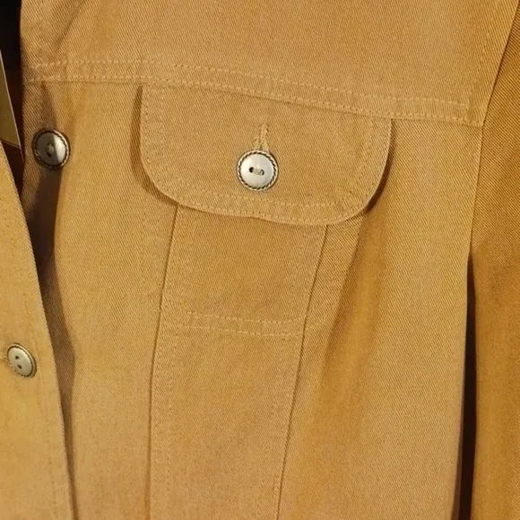 Coldwater Creek Jacket Sz S Mustard Yellow SPORTY Boho Bohemian Preppy Riding