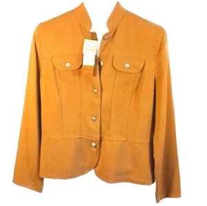 Coldwater Creek Jacket Sz S Mustard Yellow SPORTY Boho Bohemian Preppy Riding