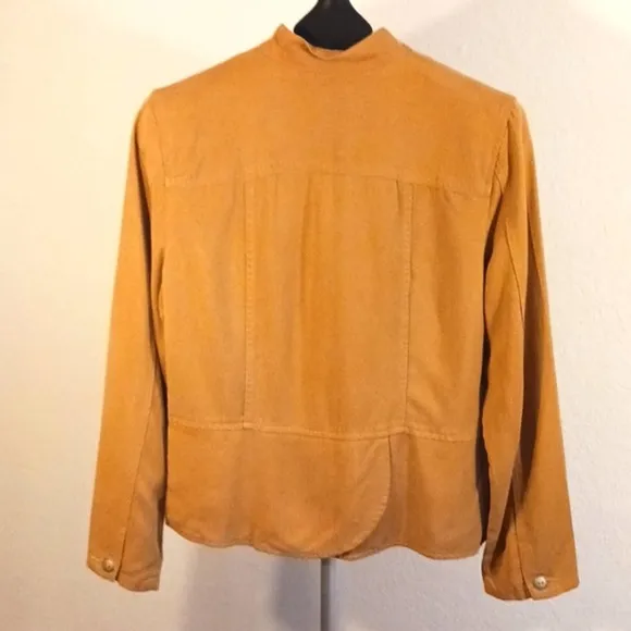 Coldwater Creek Jacket Sz S Mustard Yellow SPORTY Boho Bohemian Preppy Riding