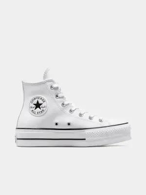 Converse Women's CTAS Lift Leather White Sneaker