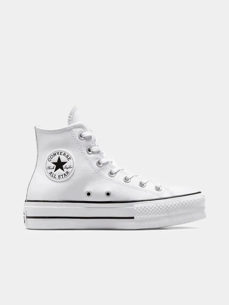 Converse Women's CTAS Lift Leather White Sneaker