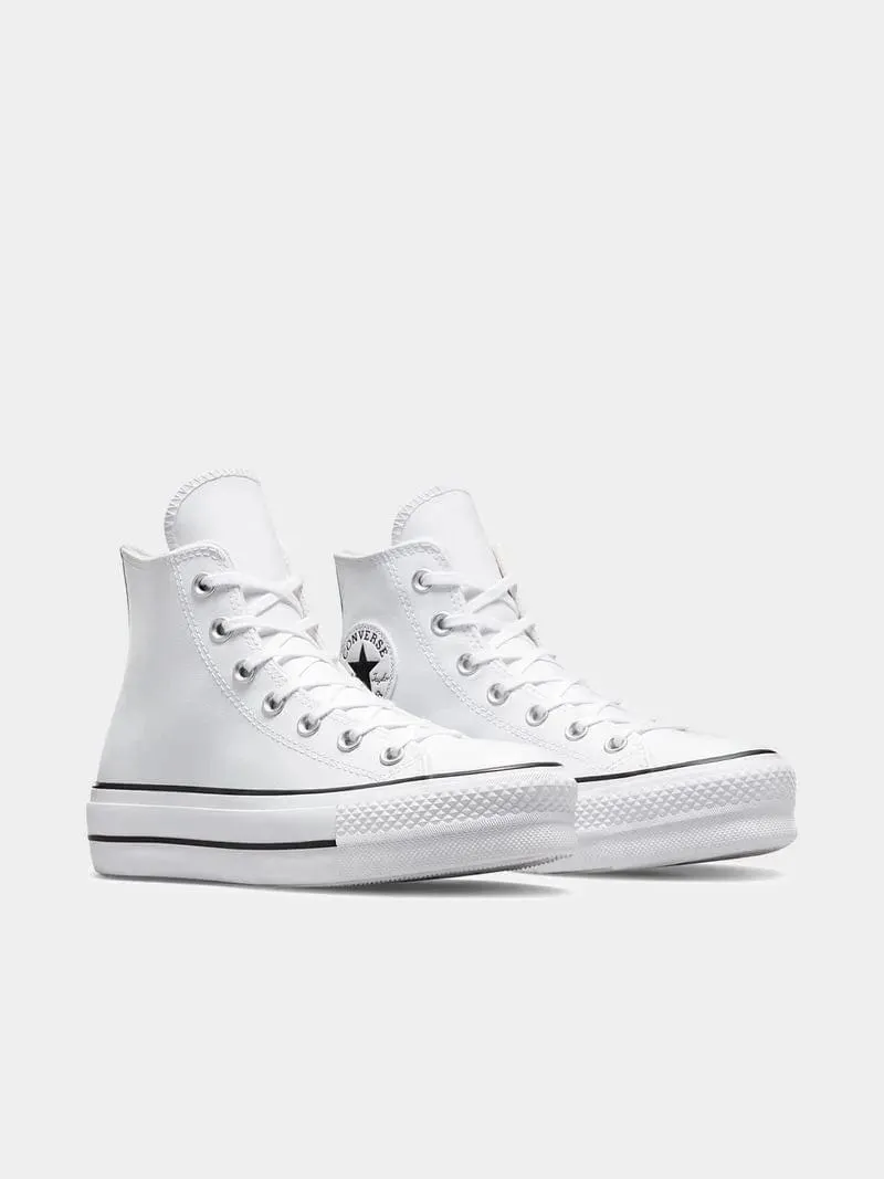 Converse Women's CTAS Lift Leather White Sneaker