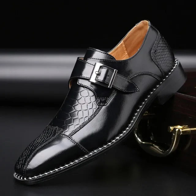 Crocodile Pattern PU Leather Dress Shoes Men Shoes for Business Casual Big Size 48 Shoes