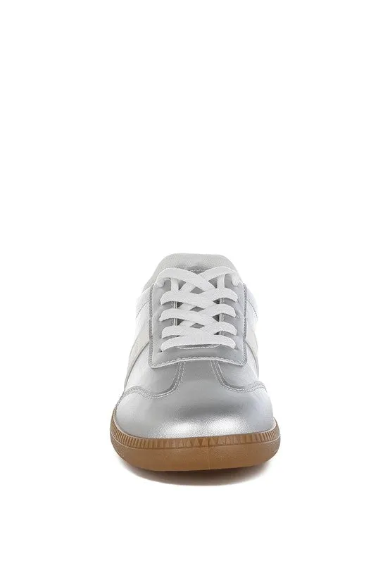 Crossover Lace-Up Silver Metallic Sneaker