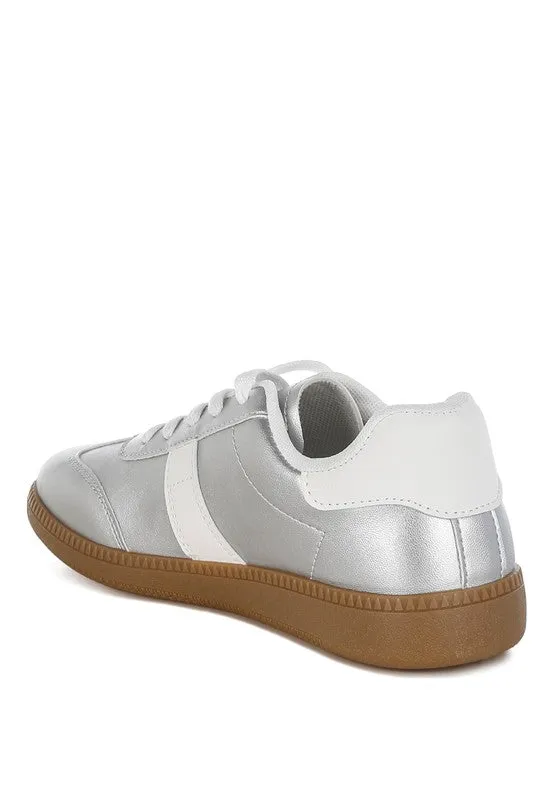 Crossover Lace-Up Silver Metallic Sneaker