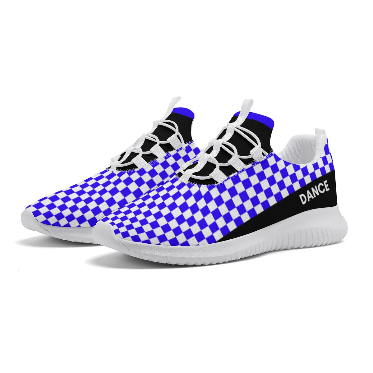 Dance Sneakers - Checkered Blue Dance Shoes