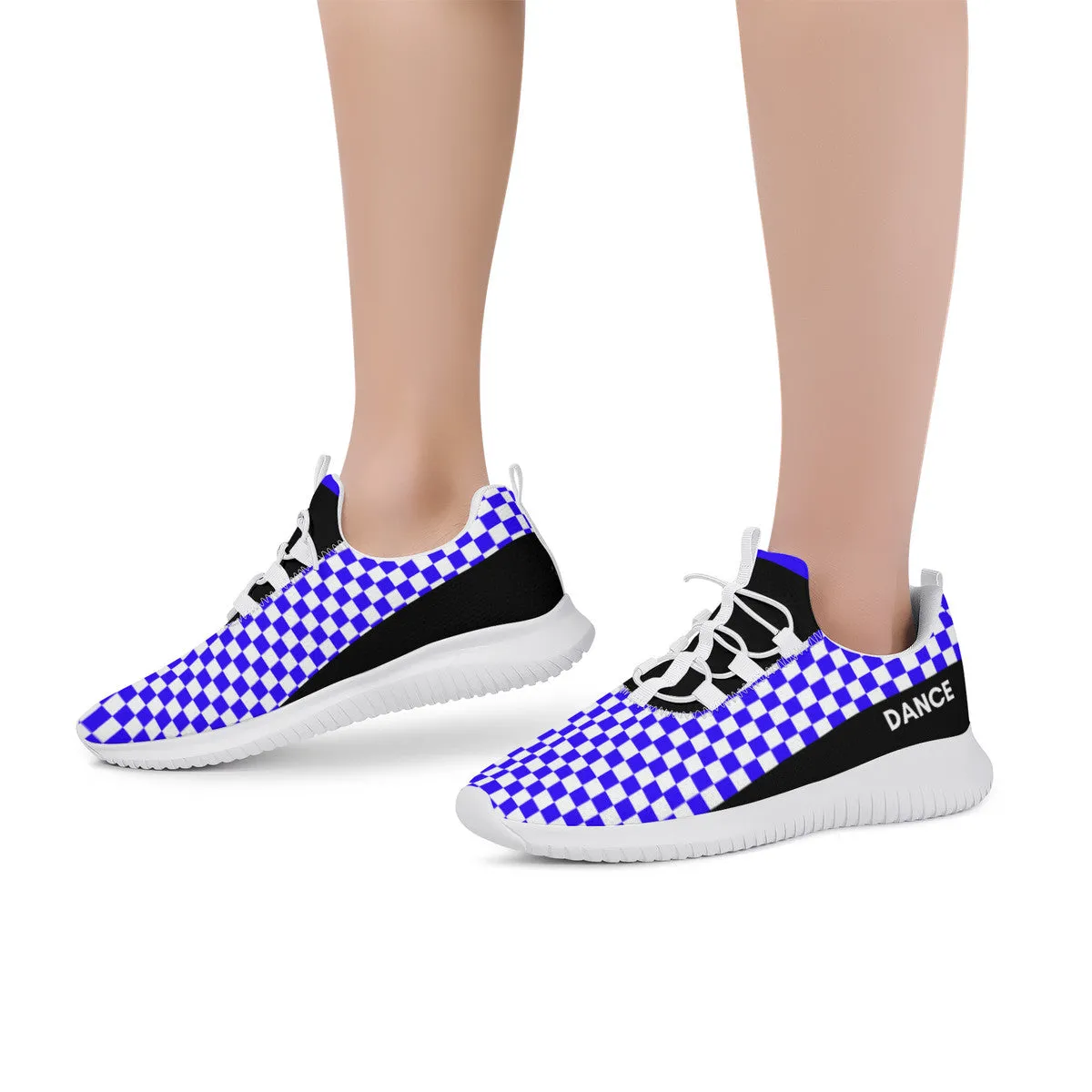 Dance Sneakers - Checkered Blue Dance Shoes