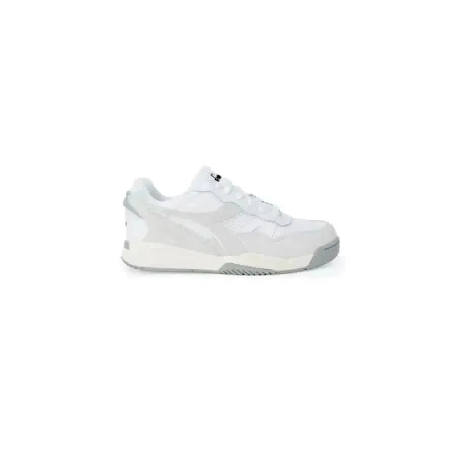 Diadora Men's White Sneakers - Faux Leather, Size 3.5