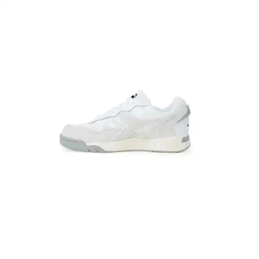 Diadora Men's White Sneakers - Faux Leather, Size 3.5