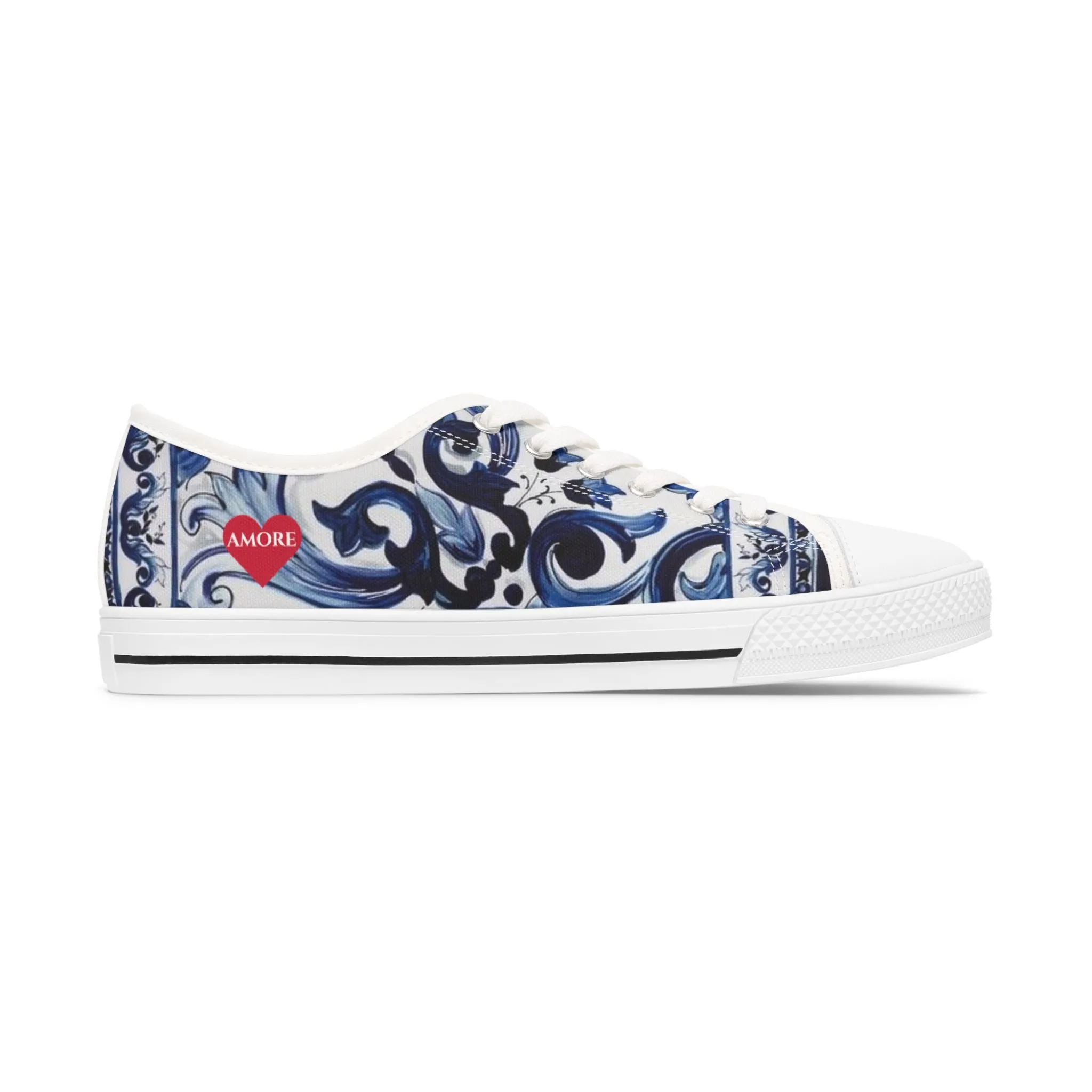 Elegant Blue Majolica Collection Sneakers for Women by Margo Makaroff - Personalization Available
