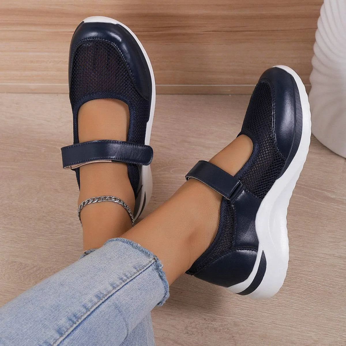 Elevate Every Step – Breathable Mesh Velcro Sneakers for Effortless Style and Comfort