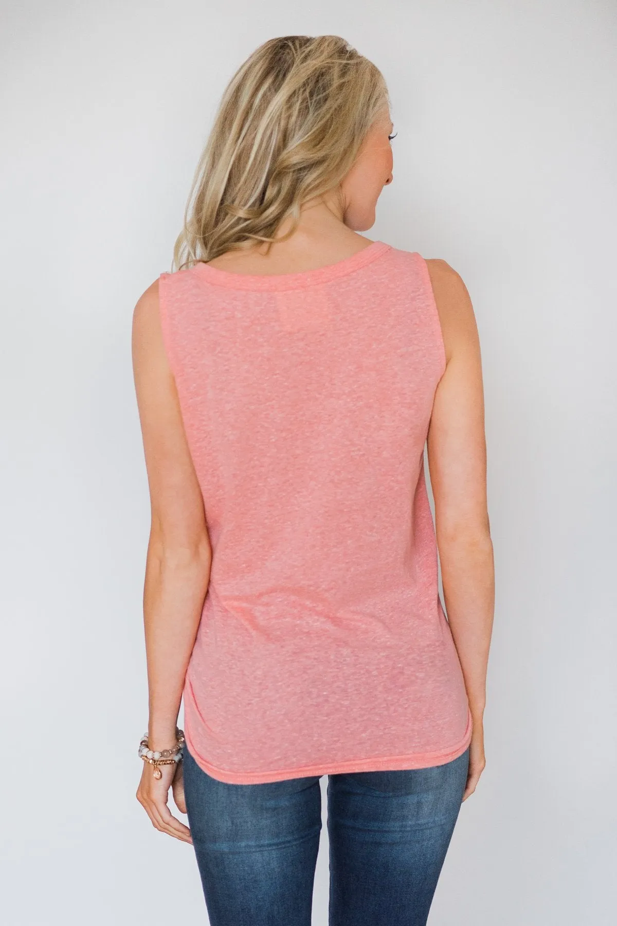 Everyday Button Tie Tank Top- Pink