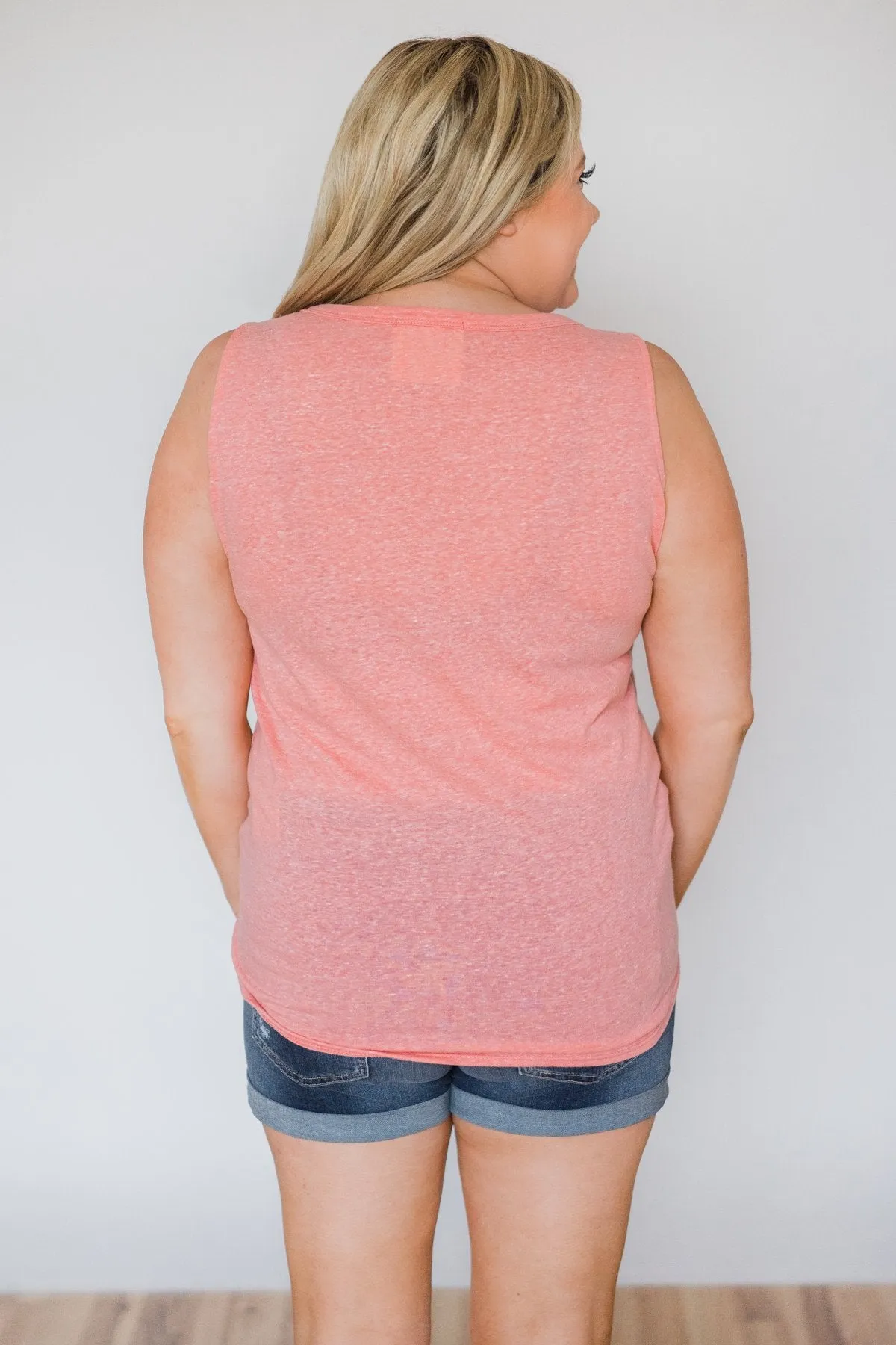 Everyday Button Tie Tank Top- Pink